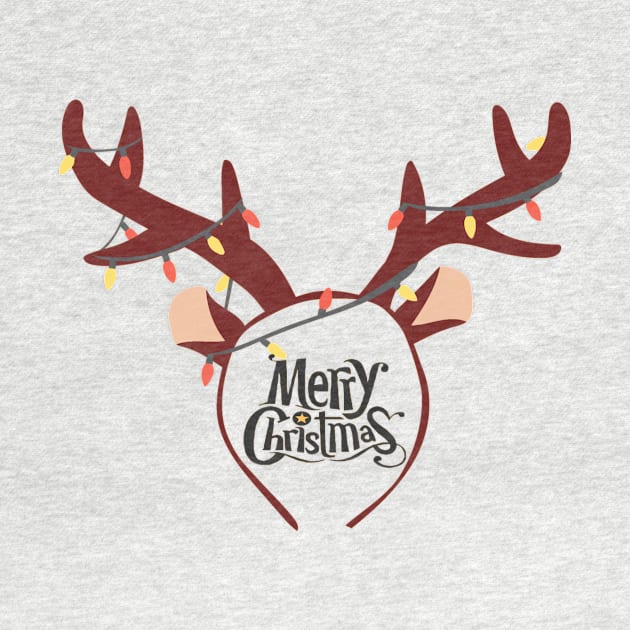 Merry Christmas Reindeer Horn by Christamas Clothing